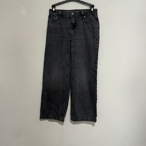 Cat & Jack Girls Size 10 Denim Jeans Wideleg Pisana Ancha Charcoal wash